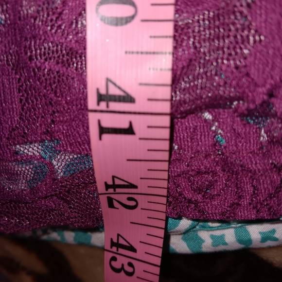 Lace~Purple Floral A-line Formal Dress Sash Bow Belt NWOT - Picture 5 of 14